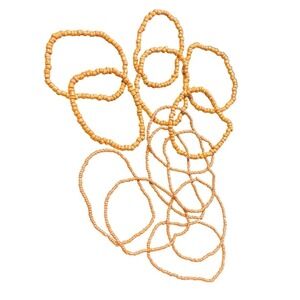 Orange 13 Bracelets Glass Seed Bead Strands Mixed Size Craft Jewelry Making Lot